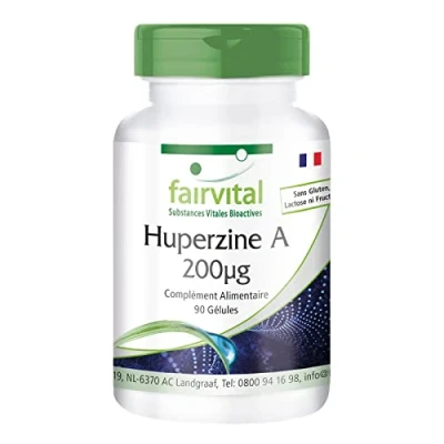 Image de Fairvital Huperzine A 200mcg d&#039;extrait de lycopode 90 gélules Substance pure