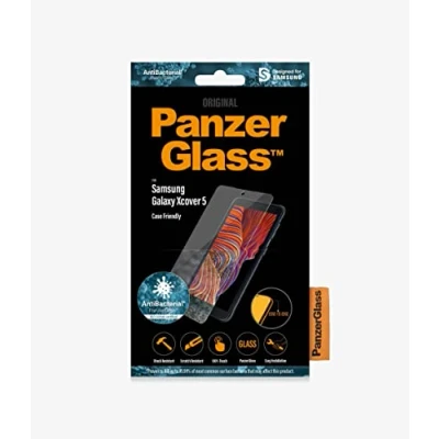 Image de Verre Trempé Samsung Galaxy Xcover 5: PanzerGlass Protection d&#039;écran antibactérienne compatible avec coque smartphone