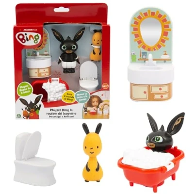 Image de Bing, Coffret L&#039;Heure du Bain, 2 Figurines Bing et Flop, Accessoires Inclus, Jouet pour Enfants dès 18 Mois, BNG50