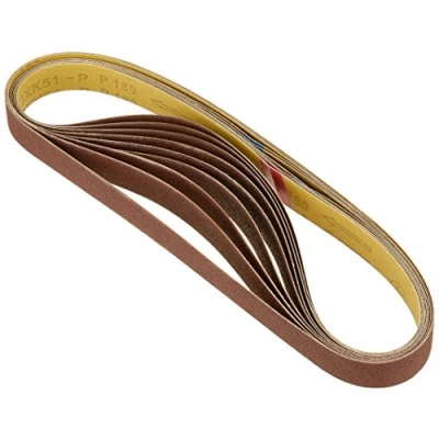 Image de Scheppach Jeu de bandes abrasives original 762 x 25mm Grain 60,100 et 180 (3 pièces chaque) Parfait pour la ponceuse à bande BTS700 Accessoire Consommable
