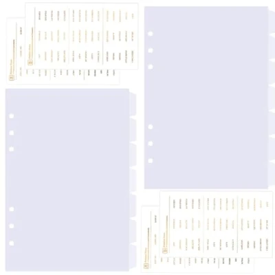 Image de DY.2ten 14 feuilles Transparent Intercalaires A5 Plastique,Pour Classeur 6 Anneaux,Séparateurs Planificateur,Séparateur Onglet de Page d&#039;index pour le Carnet Notes(21cm x 14.2cm)