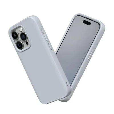 Image de RhinoShield Coque Compatible avec [iPhone 15 Pro Max] SolidSuit Fine Technologie d&#039;absorption des Chocs et Finition Premium Mate Gris Argent