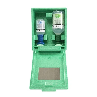 Image de Plum 4789 Station d&#039;urgence pour les yeux dans une boîte murale avec 2 bouteilles