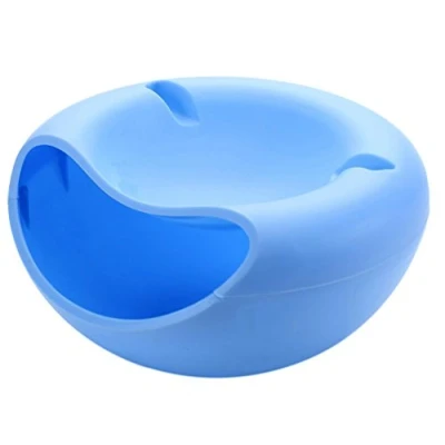 Image de Bemarx Bol de service pour snacks, noix, noyaux avec support téléphone portable Bleu