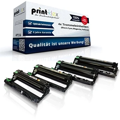 Image de Print Klex Lot de 4 tambours compatibles avec Brother HL3140CW HL3142CW HL3150CDN HL3150CDW HL3152CDW HL3170CDW HL3172CDW DR 241 CL Série Office
