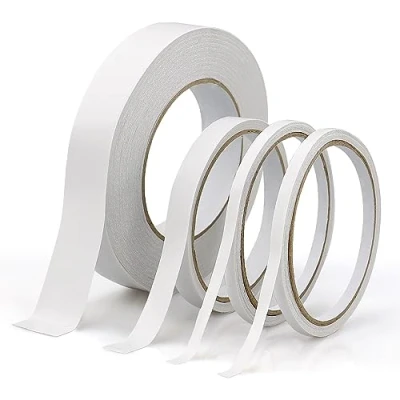 Image de LWMLWM 4 rouleaux de Ruban adhésif double face (2 x 6 mm, 1 12 mm et 24 largeur) transparent fin incolore
