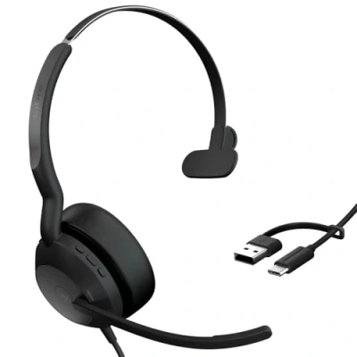 Image de Jabra Evolve2 50 téléphone Micro casque supra auriculaire filaire, Bluetooth Mono noir Suppression du bruit micropho