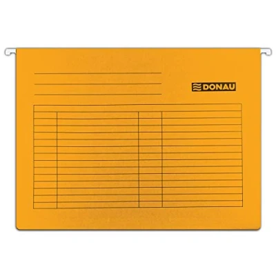 Image de DONAU 7410905 12 Lot de 5 dossiers suspendus en carton recyclé 230 g/m² pour format A4 avec ouverture latérale Couleur : orange