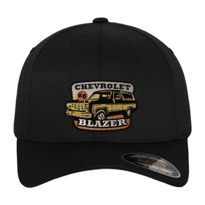 Image de Chevrolet Officiellement sous Licence Blazer Patch Casquette de Baseball Flexfit (Noir), Small/Medium