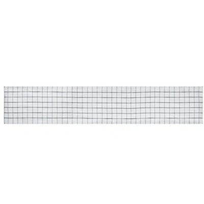 Image de Mikasa Chemin de table en coton et lin, blanc à carreaux, 230 x 33cm naturel pour salle manger rustique, lavable machine