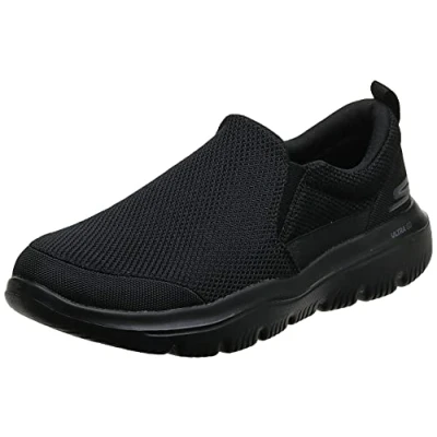 Image de Skechers Men&#039;s Go Walk Evolution Ultra impec Slip On Trainers, Black (Black Textile Bbk), 10 UK (44.5 EU)