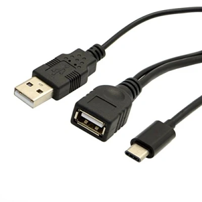 Image de Chenyang Câble de données USB 3.1 C type vers 2.0 femelle OTG avec alimentation externe pour téléphone portable et nouveau MacBook Pro