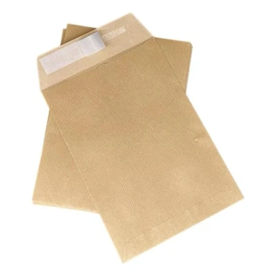 Image de 100 pochette A5, enveloppe C5 162 x 229 mm Kraft 90g fermeture avec bande adhésive autocollante Paquet De 100. A5 ouverture petit coté