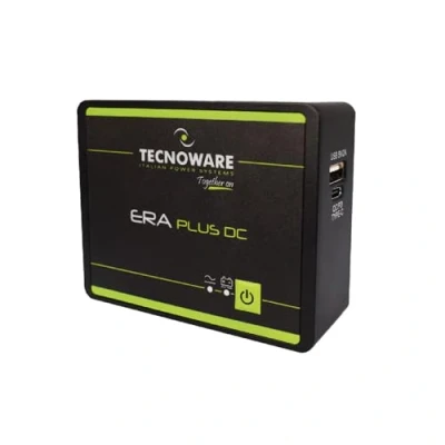 Image de Tecnoware Mini UPS ERA PLUS DC 25W, Protection Coupures et Surtensions, Compatible WIFI, Modem, VOIP, Sorties USB C A