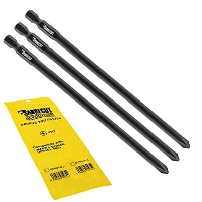 Image de 3 x SabreCut SCPH2157_3 157 mm PH2 Autofeed Collé Cloison Sèche Pistolet Embout Phillips No.2 Heavy Duty Compatible avec Makita BFR550 6843 DFR550