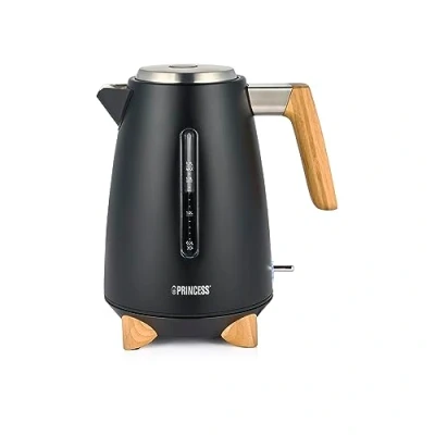 Image de Bouilloire Princess Pure 1,7 L Bambou Rotation à 360 3000 W Noir mat