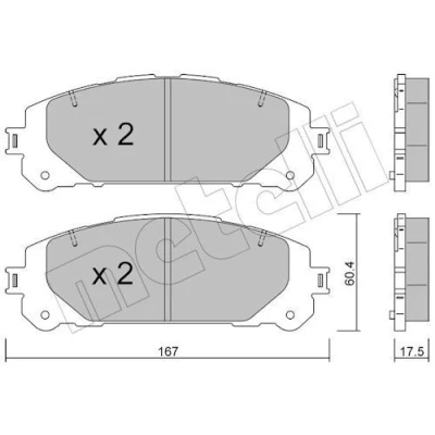 Image de METELLI 22 1367 0 Jeu de plaquettes frein contact signal d&#039;usure exclu TOYOTA: RAV4 V