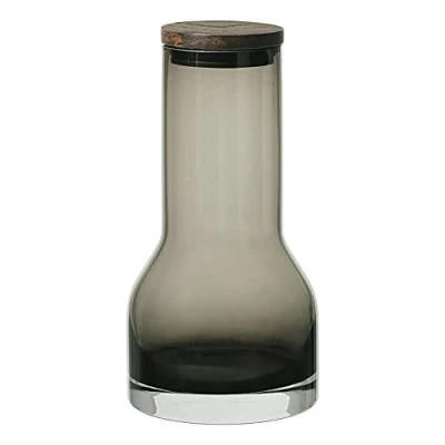 Image de blomus Lungo 64171 Carafe à eau en verre soufflé la bouche avec couvercle chêne 650 ml Couleur fumée