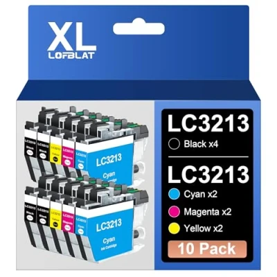 Image de LOFBLAT LC3213 XL LC 3213XL Cartouches d&#039;encre de Rechange pour Brother 3213 MFC J491DW J497DW DCP J572dw J772DW J774DW J890DW J895DW (10 Pack)