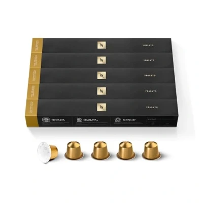 Image de Nespresso Original Bundle 50 Capsules de café Volluto Intensité 4 Pour Espresso &amp; Cappuccino Recette Lait (5 étuis 10)