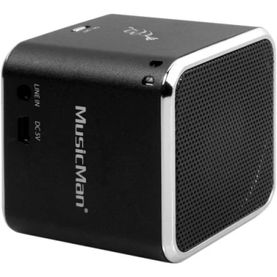 Image de MusicMan Mini enceinte Bluetooth portable Prise en charge de la carte MicroSD Soundstation mobile compacte pour Smartphones Tablettes Ordinateurs portables BT X2 (Noir)