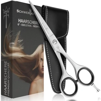 Image de Schwertkrone Ciseaux de Coiffeur en Acier Inoxydable Confort &amp; Précision Idéal pour Tous Types Cheveux, Fabrication Allemande