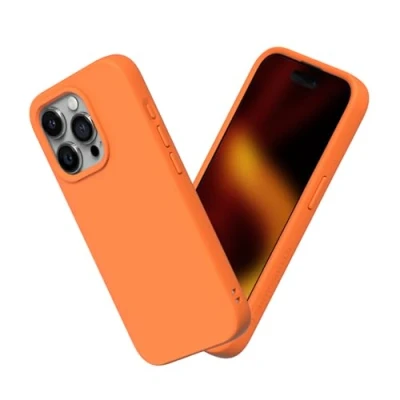 Image de RhinoShield Coque Compatible avec [iPhone 15 Pro Max] SolidSuit Fine Technologie d&#039;absorption des Chocs et Finition Premium Mate Orange