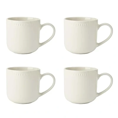 Image de Mikasa Cranborne Set de 4 tasses en grès, 320ml, à café céramique, crème pour le thé et Lavable au lave vaisselle micro ondes