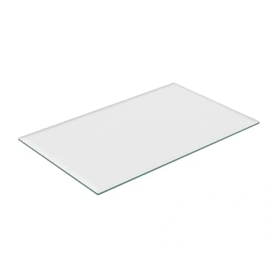 Image de Relaxdays Plateau en Verre trempé, 100 x 62 cm, épaisseur 8 mm, rectangulaire, pour Table, cheminée, de Table Transparent