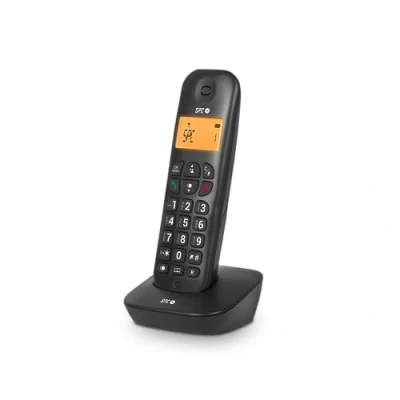 Image de SPC Air Téléphone Fixe sans Fil avec écran éclairé, identifiant d&#039;appelant, répertoire de 20 Contacts, Mode Mute, 5 mélodies Disponibles, compatibilité Gap et ECO Noir