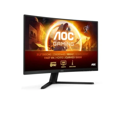 Image de AOC Gaming CQ32G4VE Moniteur incurvé QHD 32 Pouces, 180 Hertz, 0,5 ms, HDR10, FreeSync Premium (2560x1440, HDMI, DisplayPort) Noir/Gris