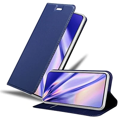 Image de cadorabo Coque Compatible avec Samsung Galaxy S21 Plus en Classy Bleu FONCÉ Housse Protection Fermoire Magnétique, Stand Horizontal et Fente Carte Portefeuille Etui Poche Folio Case Cover
