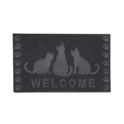 Image de Relaxdays 10020200 Paillasson tapis de sol antidérapant en caoutchouc chats résistant neige pluie aux intempéries design neutre porte entrée l x 75 45 cm noir