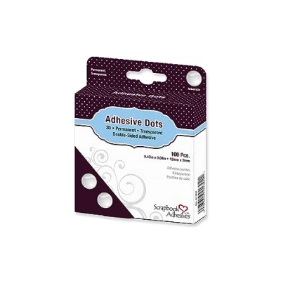 Image de Lot de 100 pastilles adhésives double face, Autre, Transparent, 9 x 11.5 2.5 cm
