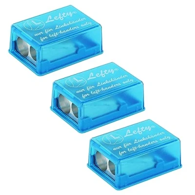 Image de KUM AZ105.34.16 B Boîte double taille crayon Lefty, 3 pièces, bleu, avec réservoir