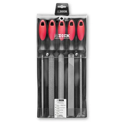 Image de F. DICK Lot de 5 limes/râpes (200 mm, avec poignée à 2 composants, pour artisans, outils bois, fer, métaux non ferreux, acier) 1304401 2K