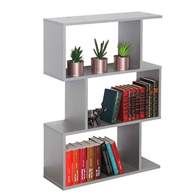 Image de RICOO Étagère Rangement 97 x 70 25 cm WM072 PL Meuble bibliotheque Gris 3 Cases