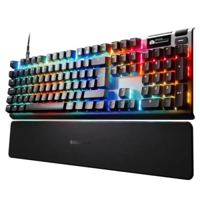 Image de SteelSeries Apex Pro Gen 3 Clavier Gamer HyperMagnetic Switches OmniPoint 3.0 Actionnement Ajustable Toucher Rapide/SOCD OLED RGB Capuchons PBT USB C UK Layout QWERTY