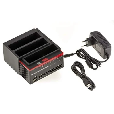 Image de Docking Station Triple /// 2X SATA ET IDE 2.5 3.5 vers USB 3.0 HDD Dock Fonction CLONAGE Alimentation 3A