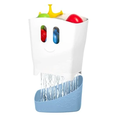 Image de Ubbi Freestanding Bath Toy Organizer Caddy with Removable Drying Rack Bin and Scoop for Toddlers Baby, Cloudy Blue