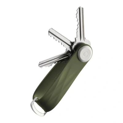 Image de Orbitkey Organiseur de clés actif Résistant aux intempéries, mécanisme verrouillage en acier inoxydable, profil fin et silencieux, vert chasse, taille unique