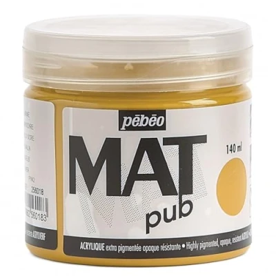 Image de Pébéo Mat Pub Peinture Acrylique Extra Fine et Mate Ocre Jaune 140ml 256018