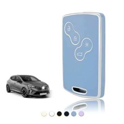 Image de TOOMUME Coque Clé, Etui Cles Étui Clés Carte Adapté pour Renault Scenic Clio Laguna Megane Zoe Captur Duster Espace Fluence Koleos Kangoo Master, Couvre Clef Cache Cle Voiture Telécommande Smart Key