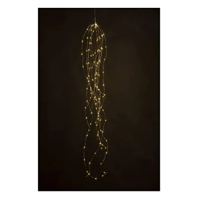 Image de Idena 31352 Guirlande lumineuse LED Cascade avec 125 en blanc chaud, minuterie de 6 heures, fonctionnant sur piles, pour les fêtes, Noël, décoration, mariage, comme lumière d&#039;ambiance
