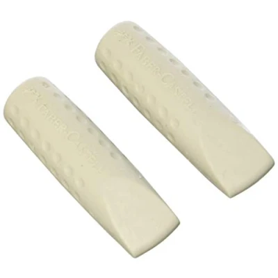 Image de Faber Castell Grip 2001 187000 2 gommes capuchon, gris, 4.2 x 2.3 0.9 cm