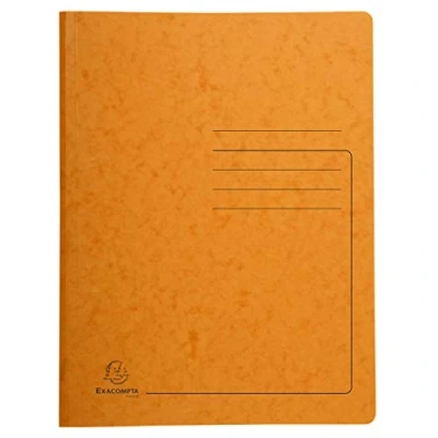 Image de Exacompta Réf. 240224E 1 chemise de classement à ressort en carte lustrée 355 g/m² couverture imprimée certifiée FSC® dimensions 24 x 32 cm pour documents format A4 couleur orange