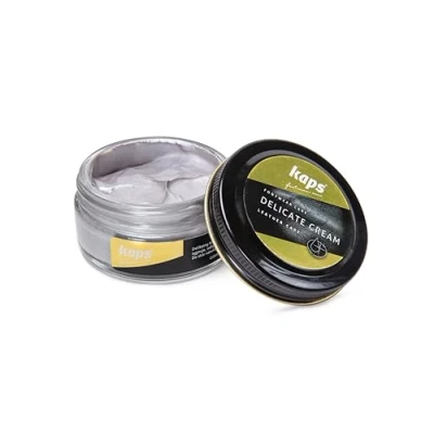 Image de Kaps Crème Délicate De Cirage Cuir Naturel Et Synthé Soin Chaussures Professionnel Intensif Du Nourrissant Pot Verre 50ml Plusieurs Couleurs (403 Argent Brillant)