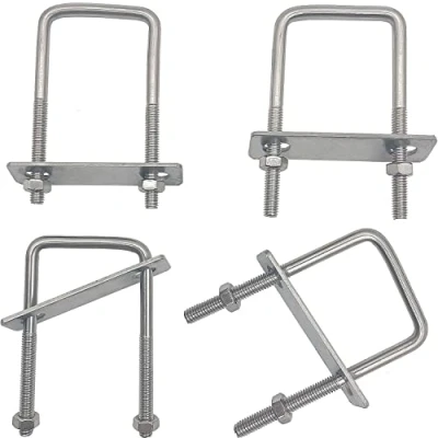 Image de Boulon en forme de U M6 Acier Inoxydable 304 4 PCS Bolts avec ¨crous, plaque cadre pour Fixation Tuyaus Corde