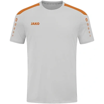 Image de JAKO Maillot Power (Manches Courtes), Mixte, Gris Doux/Orange Fluo, 4XL