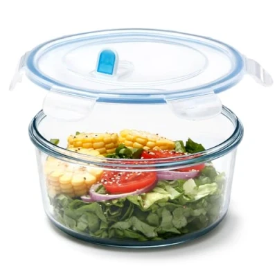 Image de NUTRIUPS Le Petit 1.6L Tupperware Verre, Cercle Boite Alimentaire Lunch Box Verre